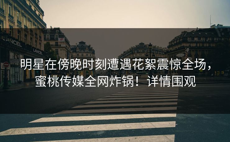 明星在傍晚时刻遭遇花絮震惊全场，蜜桃传媒全网炸锅！详情围观