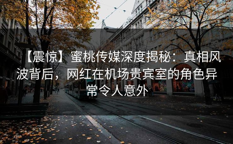 【震惊】蜜桃传媒深度揭秘：真相风波背后，网红在机场贵宾室的角色异常令人意外