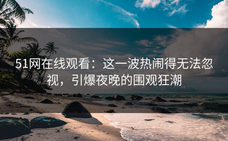 51网在线观看：这一波热闹得无法忽视，引爆夜晚的围观狂潮